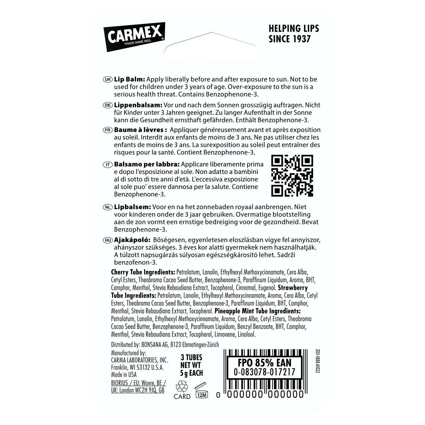 CARMEX MINIS Squeeze Tube 3-Pack