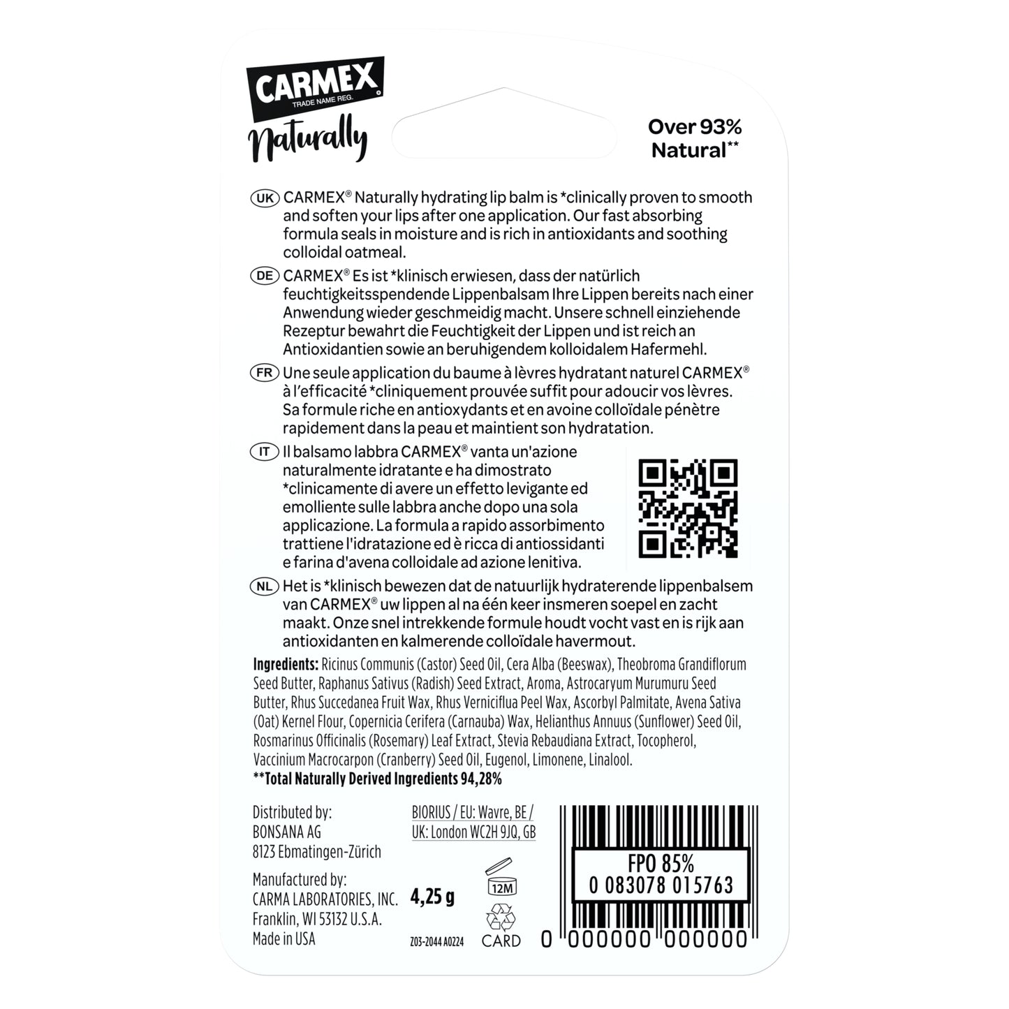 CARMEX NATURALLY STICK BERRY