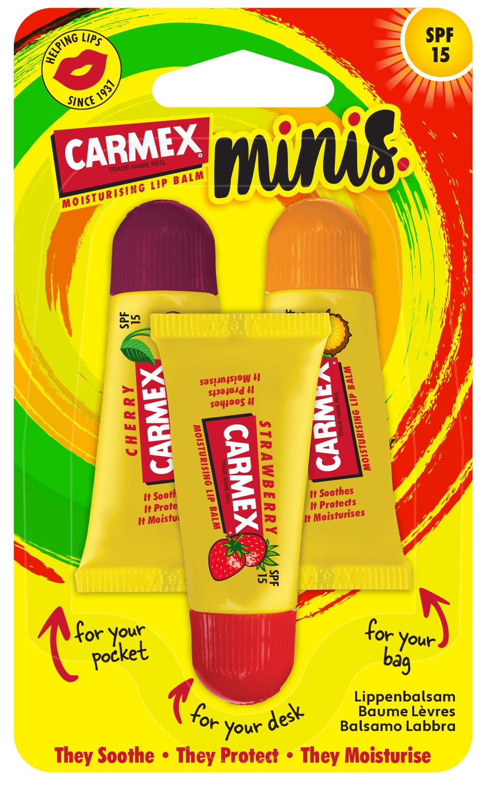 CARMEX MINIS Squeeze Tube 3-Pack